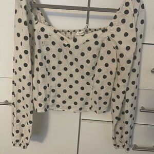 Blu Pepper Black and White Polka Dot Blouse